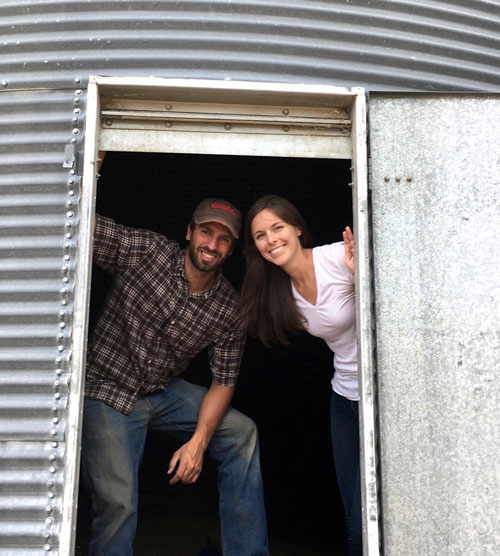 Megan and Bryce in a silo