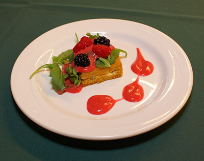 Gorgonzola Millet Polenta With A Berry Salad