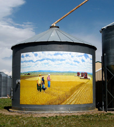Grain Bin with mural